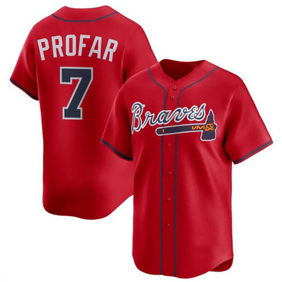 Atlanta Braves #7 Jurickson Profar Red Jereymy 2025 Alternate Limited Stitched Jersey