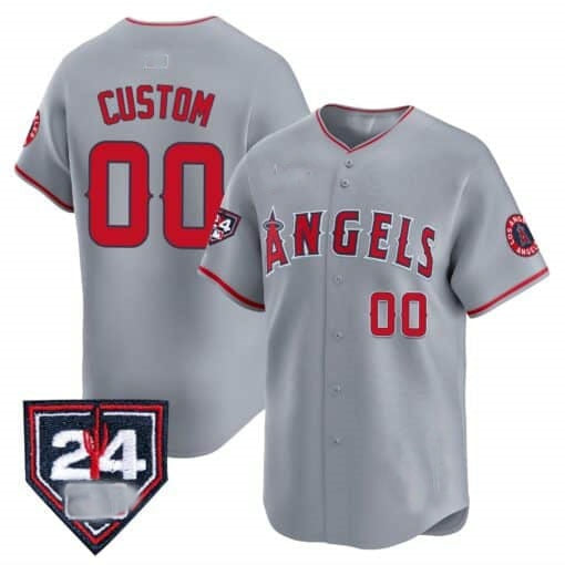Custom Los Angeles Angels 2024 Spring Training Patch Vapor Premier Limited Jersey ¨C Gray Jereymy