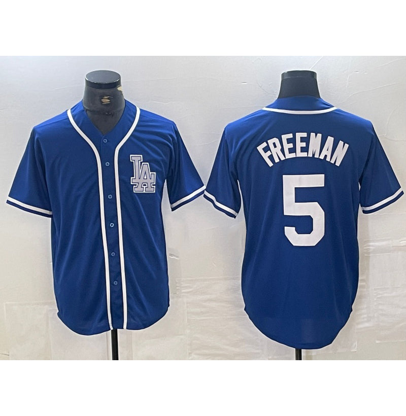 Los Angeles Dodgers #5 Freddie Freeman Blue Jereymy Cool Base Stitched Jersey