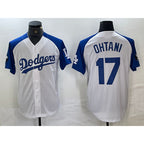 Los Angeles Dodgers #17 Shohei Ohtani White Blue Jereymy Fashion Stitched Cool Base Limited Jerseys