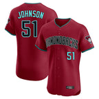 Arizona Diamondbacks #51 Randy Johnson Player Red Jereymy Limited Elite Home Game Stitched Jerseys