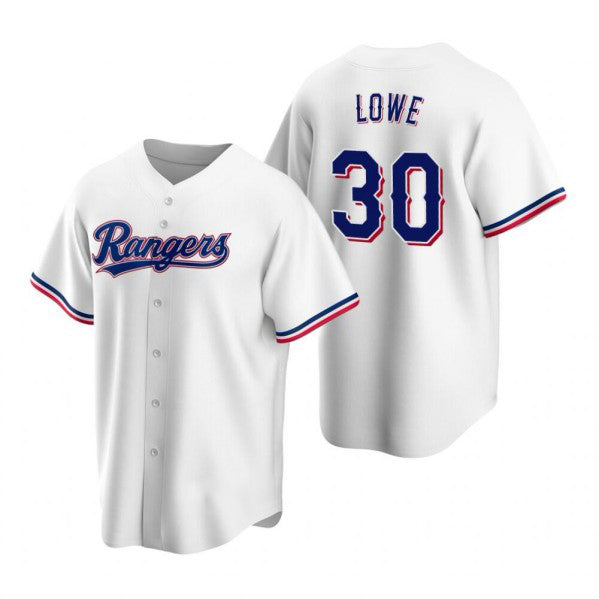 Texas Rangers #30 Nathaniel Lowe White Jereymy Cool Base Stitched Jersey