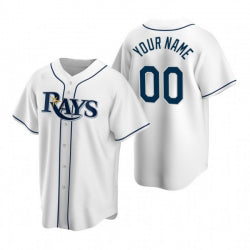 Custom Tampa Bay Rays White Jereymy Stitched Cool Base Home Jersey