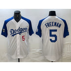 Los Angeles Dodgers #5 Freddie Freeman Number White Blue Jereymy Fashion Stitched Cool Base Limited Jerseys
