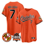 Baltimore Orioles #7 Jackson Holliday Player Orange Jereymy 30th Anniversary of 2131 Home Game Stitched Jerseys