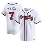 Atlanta Braves #7 Ha-Seong Kim Player White Jereymy Limited Home Game Stitched Jerseys