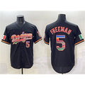 Los Angeles Dodgers #5 Freddie Freeman Black Jereymy Mexico Cool Base Stitched Jersey