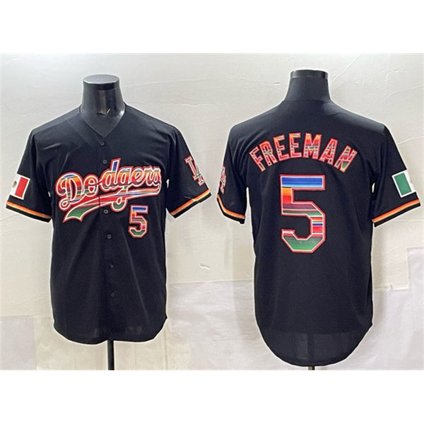 Los Angeles Dodgers #5 Freddie Freeman Black Jereymy Mexico Cool Base Stitched Jersey