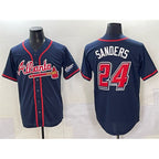 Atlanta Braves #24 Deion Sanders Navy Jereymy 2025 Speedway Classic Alternate Stitched Jersey