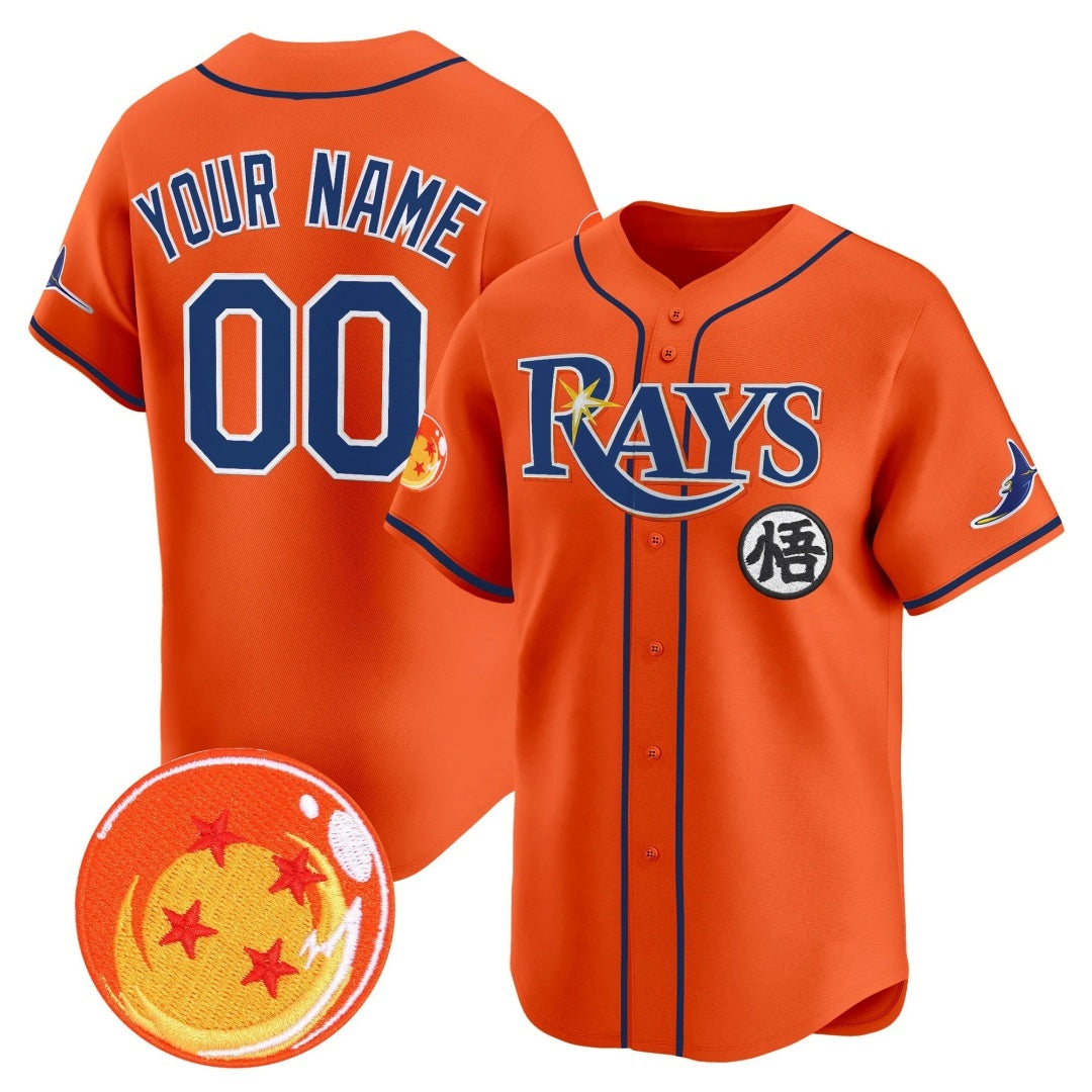Custom Tampa Bay Rays x Dragon Ball Orange Jereymy Vapor Premier Limited Jersey - All Stitched