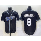 Los Angeles Dodgers #8 Enrique Hern¨¢ndez Black Jereymy Fashion Stitched Jersey
