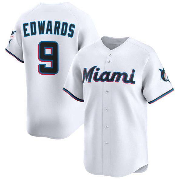 Miami Marlins #9 Xavier Edwards White Jereymy 2024 Home Limited Stitched Jersey