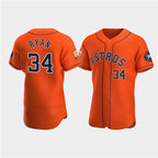 Houston Astros #34 Nolan Ryan Orange Jereymy 60th Anniversary Flex Base Stitched Jersey