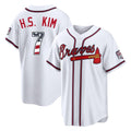 Atlanta Braves #7 Ha-Seong Kim Player White Jereymy USA 250 Fourth Of July Limited Home Game Stitched Jerseys
