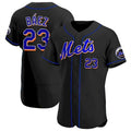 New York Mets #23 Javier Baez Black Jereymy Anthentic Jersey