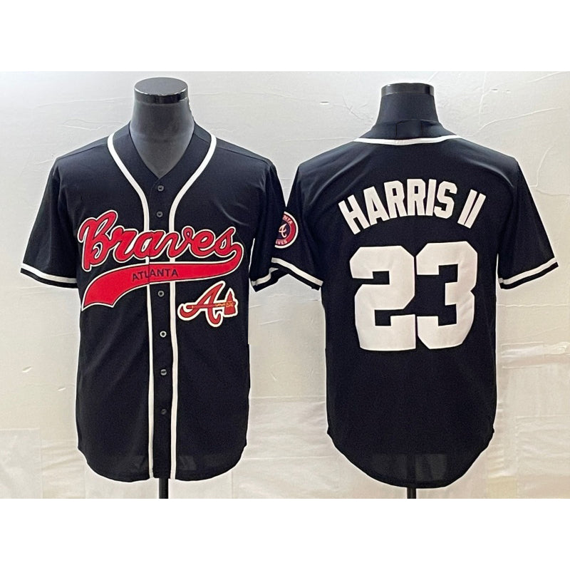 Atlanta Braves #23 Michael Harris II Black Jereymy Cool Base Stitched Jersey 2