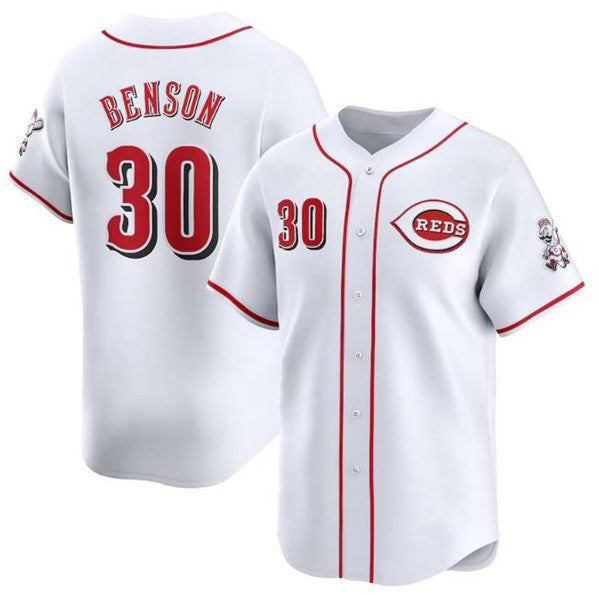 Cincinnati Reds #30 Will Benson White Jereymy Home Limited Stitched Jersey
