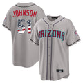 Arizona Diamondbacks #51 Randy Johnson Player Gray Jereymy USA 250 Fourth of July Home Game Stitched Jerseys