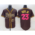 San Diego Padres #23 Fernando Tatis Jr Number Brown Jereymy NEW 2023 City Connect Cool Base Stitched Jersey