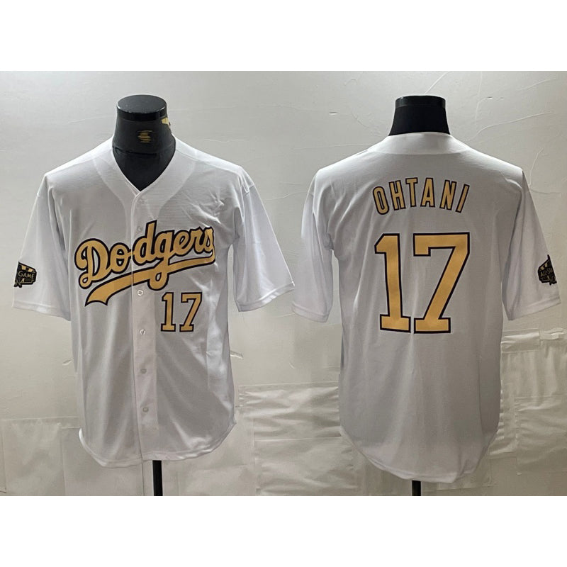 Los Angeles Dodgers #17 Shohei Ohtani Number White Jereymy 2022 All Star Stitched Cool Base Jerseys