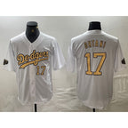Los Angeles Dodgers #17 Shohei Ohtani Number White Jereymy 2022 All Star Stitched Cool Base Jerseys