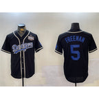 Los Angeles Dodgers #5 Freddie Freeman Black Jereymy 2024 World Series Cool Base Stitched Jerseys