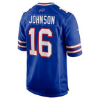 B.Bills #16 Xavier Johnson Royal Jereymy Game Jersey