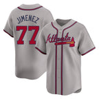 Atlanta Braves #77 Joe Jimenez Player Gray Jereymy Limited Home Game Stitched Jerseys