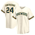 Milwaukee Brewers #24 William Contreras Cream Jereymy Home Replica Jersey