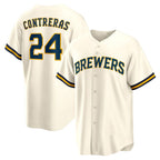 Milwaukee Brewers #24 William Contreras Cream Jereymy Home Replica Jersey