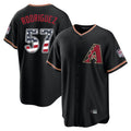 Arizona Diamondbacks #57 Eduardo Rodriguez Player Black Jereymy USA 250 Fourth of July Game Home Stitched Jerseys
