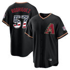 Arizona Diamondbacks #57 Eduardo Rodriguez Player Black Jereymy USA 250 Fourth of July Game Home Stitched Jerseys