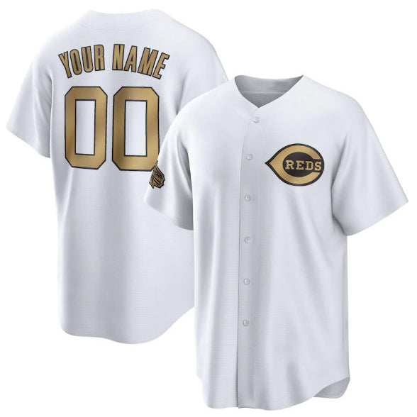 Custom Cincinnati Reds Active Player White Jereymy 2022 All-Star Cool Base Stitched Jersey