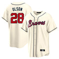 Atlanta Braves #28 Matt Olson Player Cream Jereymy Home Game Stitched Jerseys