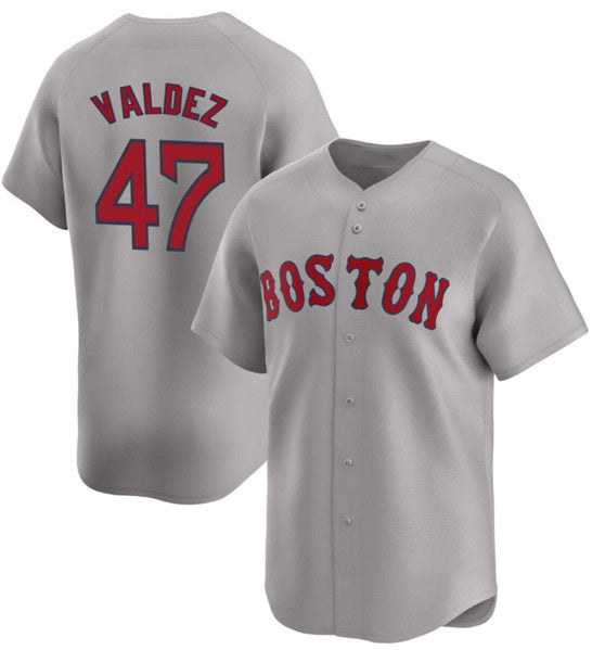 Boston Red Sox #47 Enmanuel Valdez Gray Jereymy Cool Base Stitched Jersey