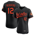 Baltimore Orioles #12 Dylan Beavers Player Black Jereymy Limited Elite Home Game Stitched Jerseys
