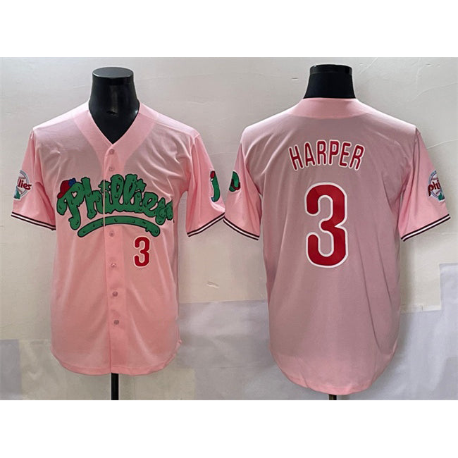 Philadelphia Phillies #3 Bryce Harper Pink Jereymy Phanatic Limited Stitched Jersey