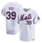 New York Mets #39 Edwin Diaz White Jereymy 2024 Home Limited Stitched Jersey