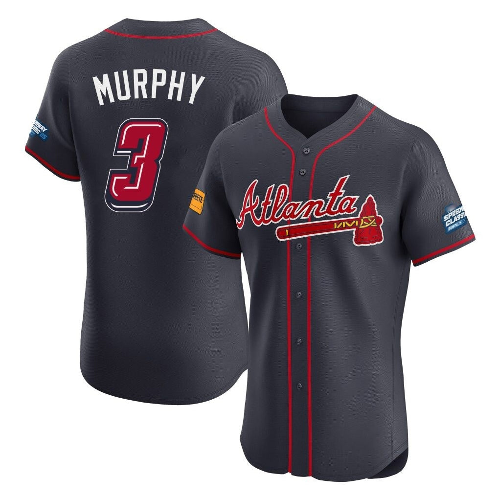 Atlanta Braves #3 Dale Murphy Player Navy Jereymy 2025 Speedway Classic Limited Elite Home Game Stitched Jerseys