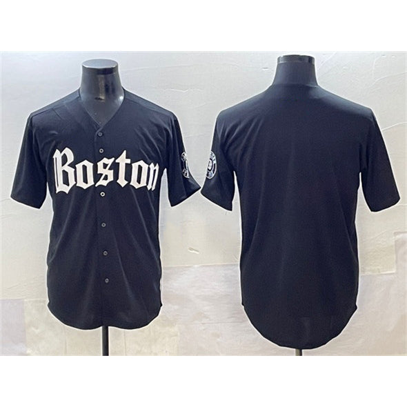 Boston Red Sox Blank Black Jereymy Gothic Vapor Limited Stitched Jersey