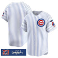 Chicago Cubs Blank White Jereymy Pinstripe 'Ryne Sandberg Tribute' Vapor Limited V3 Stitched Jersey
