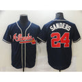 Atlanta Braves #24 Sanders Blue Jereymy Game Jerseys