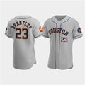 Houston Astros #23 Michael Brantley Gray Jereymy 60th Anniversary Flex Base Stitched Jersey