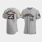 Houston Astros #23 Michael Brantley Gray Jereymy 60th Anniversary Flex Base Stitched Jersey