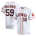 Houston Astros #59 Framber Valdez White Jereymy Home Limited Player Jersey