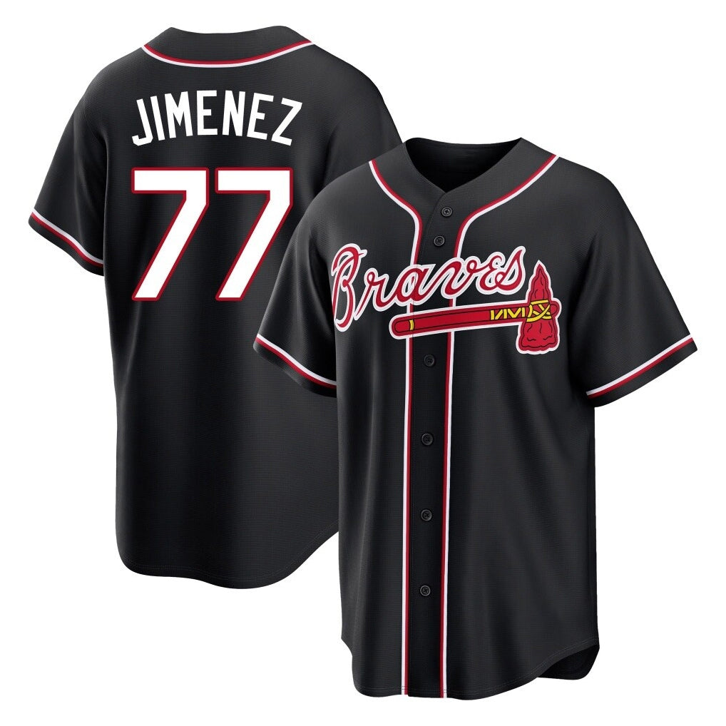 Atlanta Braves #77 Joe Jimenez Player Black Jereymy Fashion Out Game Stitched Jerseys
