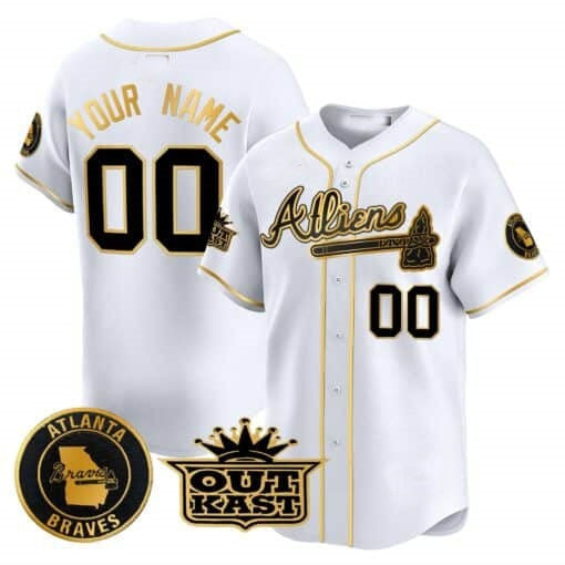 Custom Atlanta Braves Atliens Vapor Premier Limited Jersey ¨C White Jereymy