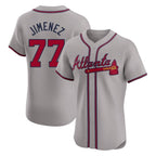 Atlanta Braves #77 Joe Jimenez Player Gray Jereymy Limited Elite Home Game Stitched Jerseys