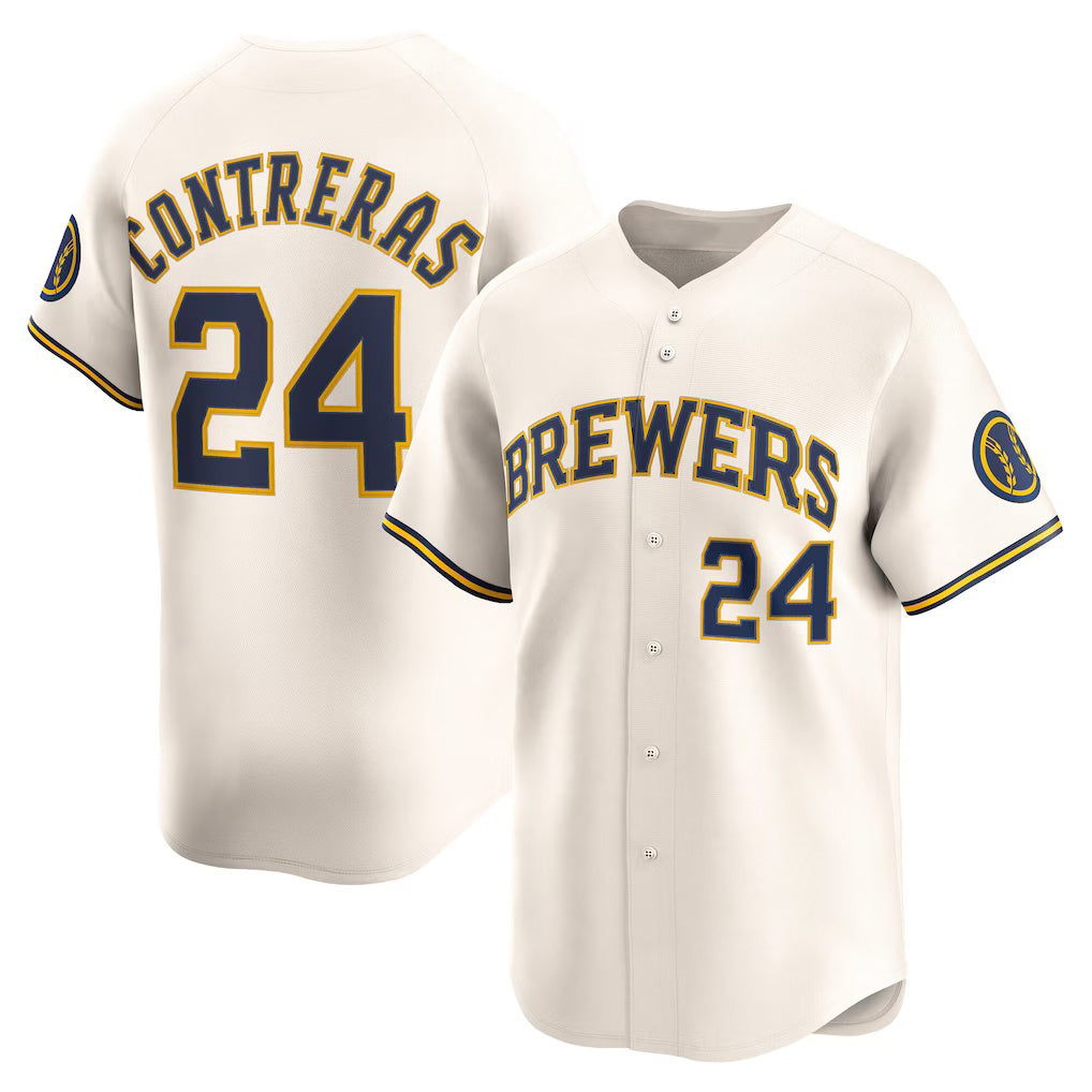 Milwaukee Brewers #24 William Contreras Cream Jereymy Home Limited Player Jersey