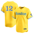 Boston Red Sox #12 Connor Wong Player Yellow Jereymy Limited Home Game Stitched Jerseys1